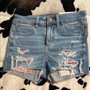 Distressed Blue Denim Shorts